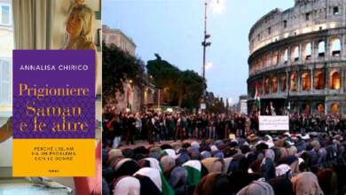 الجالية الإسلامية فى إيطاليا تؤدى صلاتها، والكاتبة الإيطالية وغلاف كتابها المثير للجدل