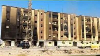مبنى مجلس النواب الليبى بعد حرقه
