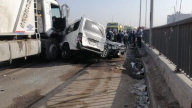 حادث تصادم بين عدة سيارات