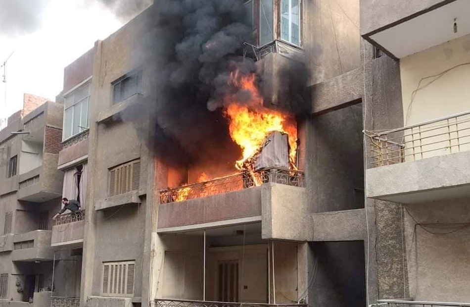 حريق بشقة سكنية في أسوان ومصرع وإصابة 6 أشخاص - بيان