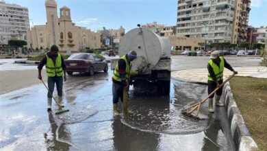 رفع تجمعات مياه الأمطار