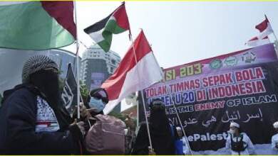 الاحتجاجات فى أندونسيا على مشاركة إسرائيل