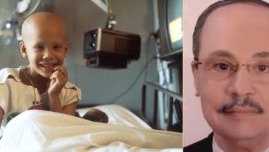 د. محمد إبراهيم بسيونى وطفل مريض سرطان