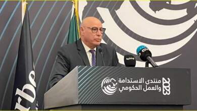 الأمين العام المساعد أحمد رشيد خطابي يلقى كلمة أمين الجامعة العربية أحمد أبو الغيط