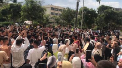 تظاهرات في جامعة المنصورة