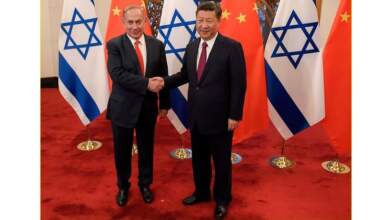 الرئيس الصينى شي جين بينغ ورئيس ةوراء إسرائيل بنيامين نتنياهو