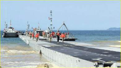 إنشاء رصيف لاستقبال المساعدات الإنسانية على شاطئ غزة