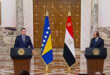 الرئيس السيسى فى المؤتمر الصحفي مع رئيس مجلس رئاسة البوسنة والهرسك