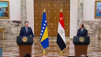 الرئيس السيسى فى المؤتمر الصحفي مع رئيس مجلس رئاسة البوسنة والهرسك