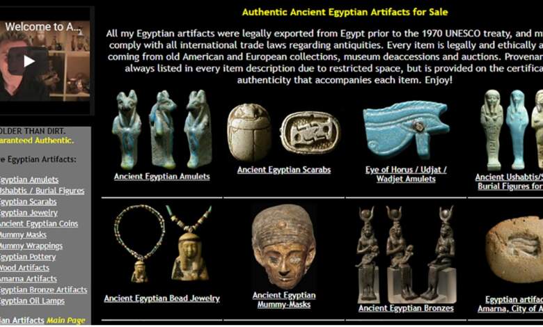 إعلانات بيع الآثار المصرية