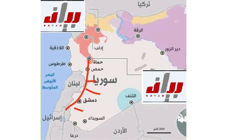 خريطة توضح مخطط الإرهابيين فى سوريا