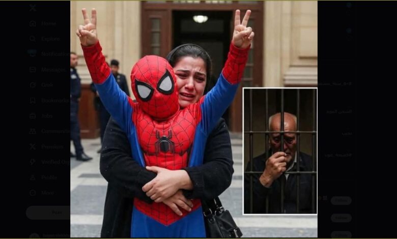 ياسين وأمه بعد النطق بالحكم وفى الإطار الجانى