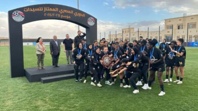 سيدات مسار تحتفلن بالتتويج ببطولة الدورى الممتاز