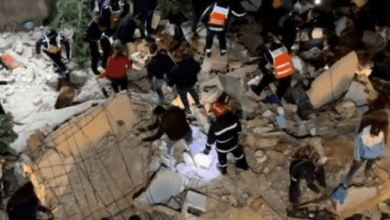 انهيار مبنى من 4 طوابق فى مدينة فاس المغربية
