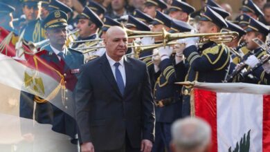الرئيس اللبنانى فى زيارته لمصر