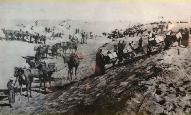 صورة نادرة لأعمال حفر قناة السويس