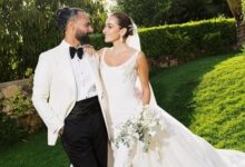 العروسان أمينة خليل وأحمد زعتر