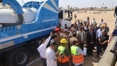اصطفاف معدات مياه الفيوم ضمن التدريب العملي صقر 149