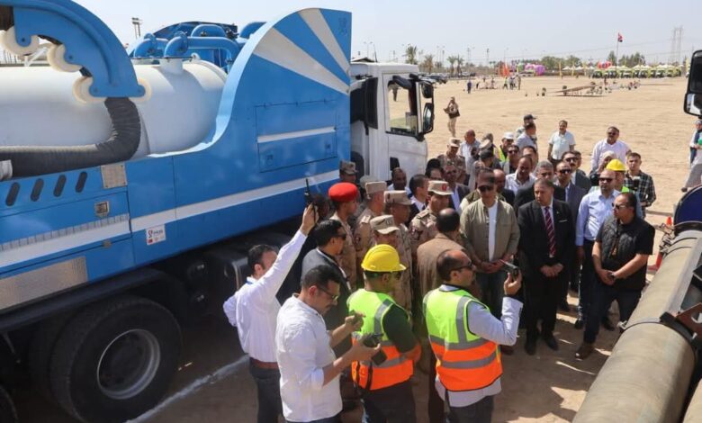 اصطفاف معدات مياه الفيوم ضمن التدريب العملي صقر 149