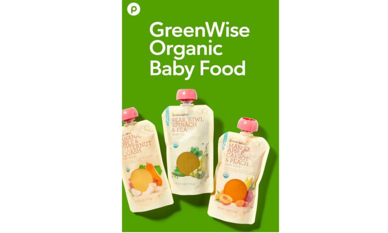 سحب عبوات "GreenWise" بنكهة الكمثرى والكيوي والسبانخ والبازلاء
