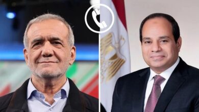 الرئيس عبد الفتاح السيسي ونظيره الإيرانى مسعود بزشكيان