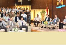 محافظ الفيوم خلال اجتماعه مع القيادات المحلية الجديدة