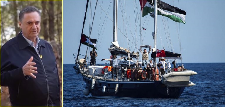 سفينة مادلين في طريقها إلى غزة وعلى متنها نشطاء مؤيدون للفلسطينيين ووزير الدفاع الإسرائيلى كاتس